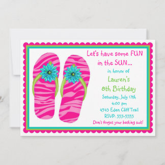 Invitations d'anniversaire des tongs