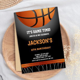 Invitations d'anniversaire du basket-ball orange n