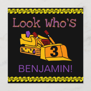 Invitations d'anniversaire du Bulldozer de la cons