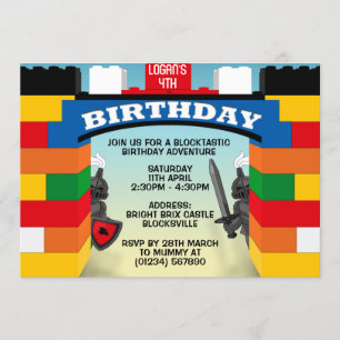 Invitations d'anniversaire du château de Blocks