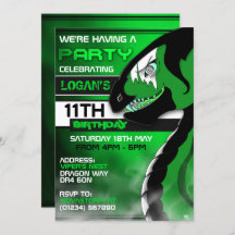 Invitations d'anniversaire du Dragon Venomous