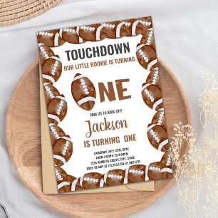 Invitations d'anniversaire du football Brown