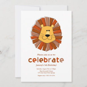 Invitations d'anniversaire du lion