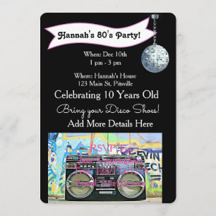 Invitations d'anniversaire du Party Disco dans les
