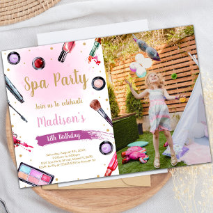 Invitations d'anniversaire du spa avec photo