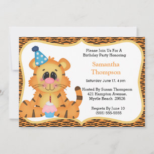 Invitations d'anniversaire du tigre