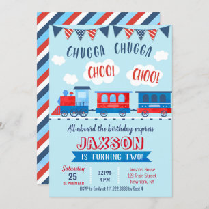 Invitations d'anniversaire du train Choo Choo