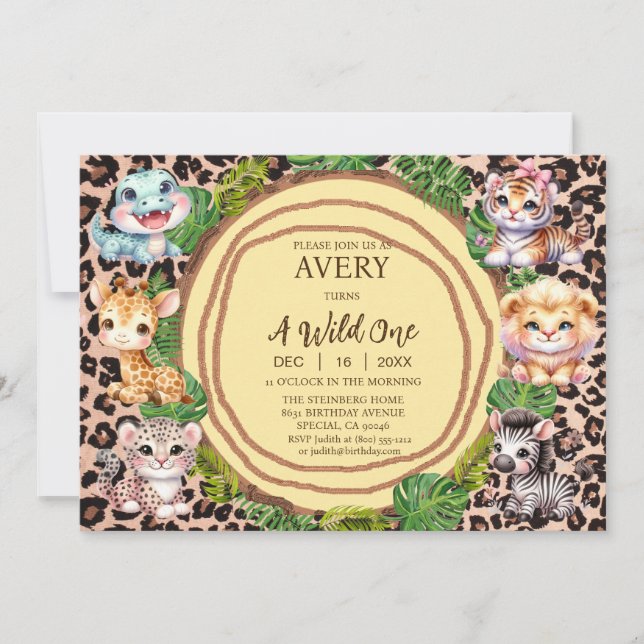 Invitations d'anniversaire d'un garçon sauvage (Devant)