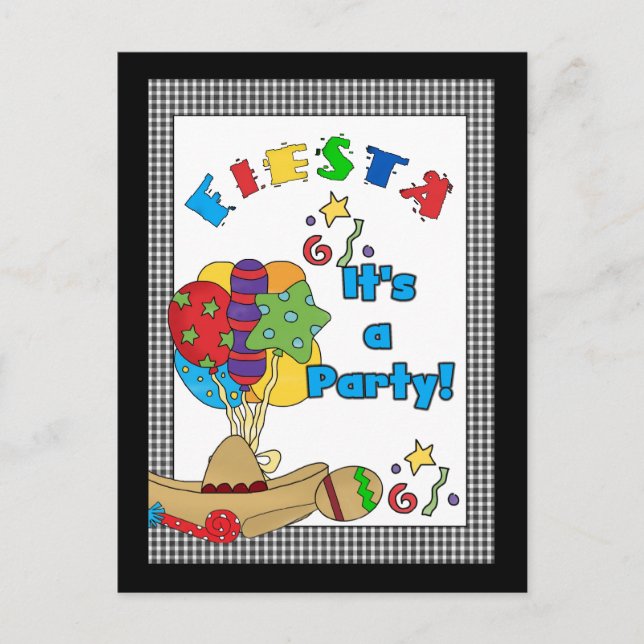 Invitations d'anniversaire Fiesta (Devant)