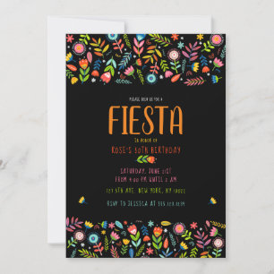 Invitations d'anniversaire Fiesta Floral