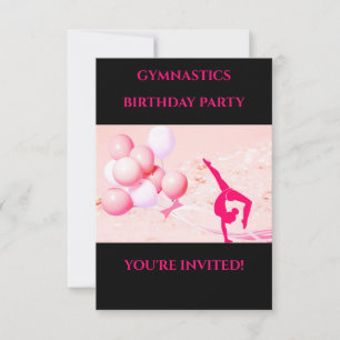 Invitations d'anniversaire "GYMNASTICS" pour les f