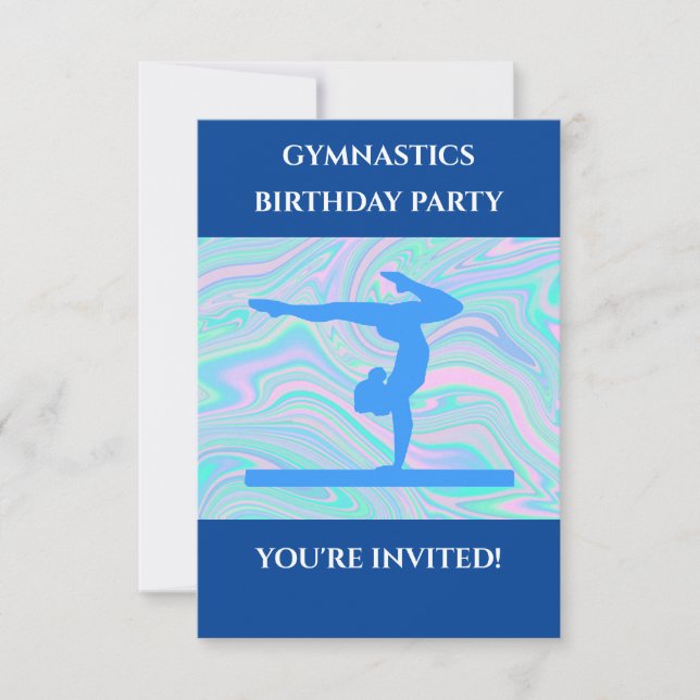 Invitations d'anniversaire "GYMNASTICS" pour les f (Devant)
