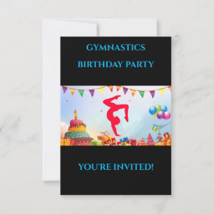Invitations d'anniversaire "GYMNASTICS" pour les f