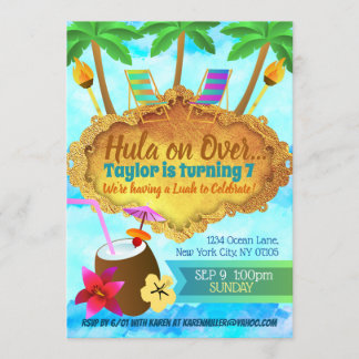 Invitations d'anniversaire hawaïennes