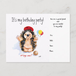 Invitations d'anniversaire "Le petit hérisson"
