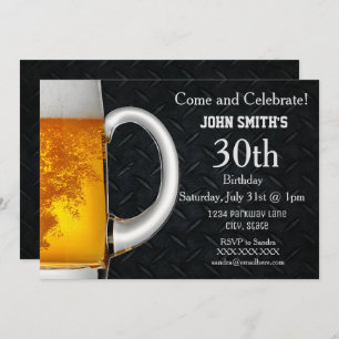 Invitations d'anniversaire masculines à la bière a