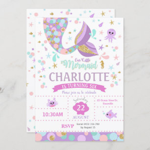 Invitations d'anniversaire Mermaid
