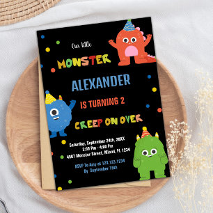 Invitations d'anniversaire Monster