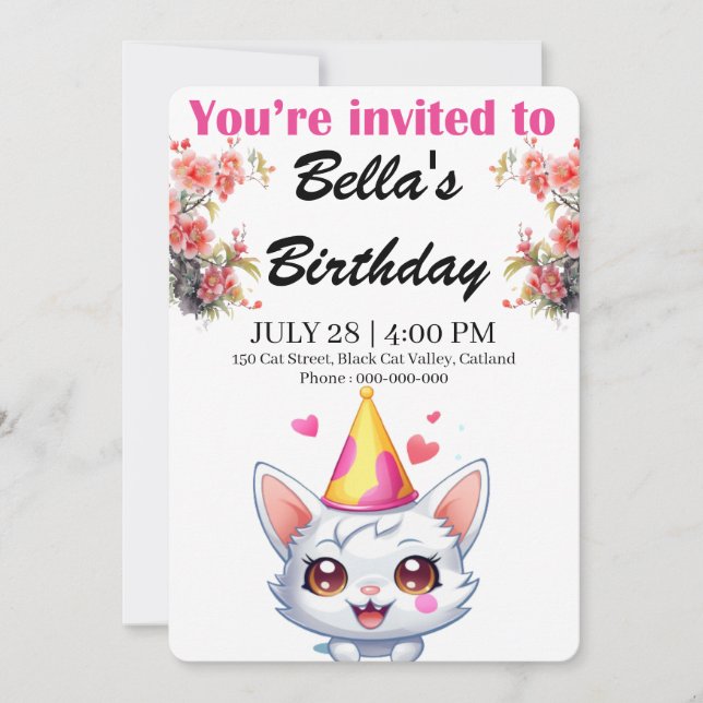 Invitations d'anniversaire personnalisées (Devant)