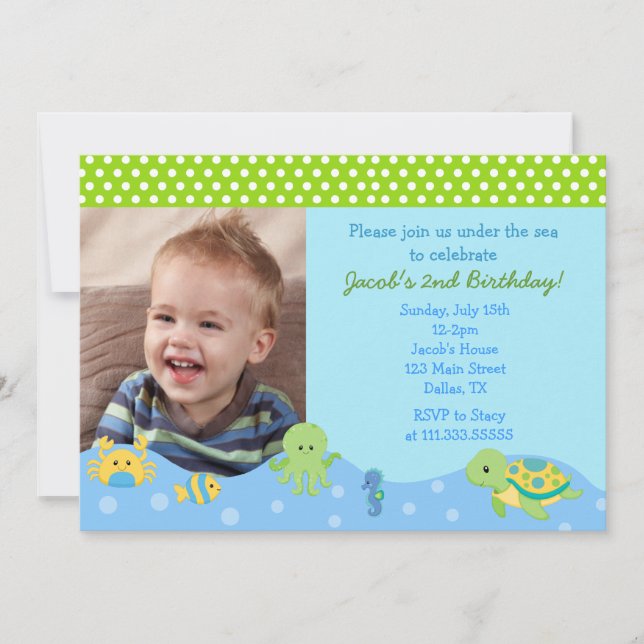 Invitations d'anniversaire personnalisées des Sea  (Devant)