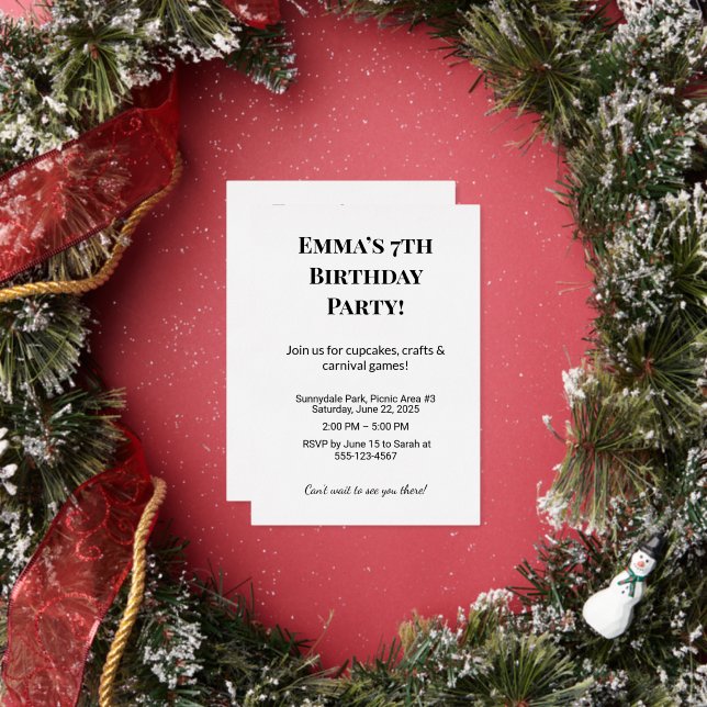 Invitations d'anniversaire personnalisées et carte (Insitu)