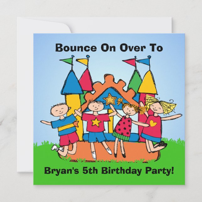 Invitations d'anniversaire personnalisés de Bounce (Devant)
