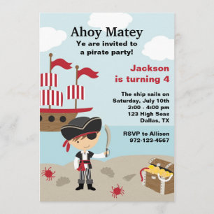 Invitations d'anniversaire pirate