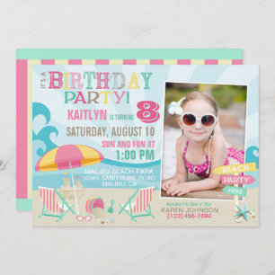 Invitations d'anniversaire pour les fêtes de plage