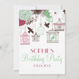 Invitations Oiseaux Anniversaires Zazzle Fr