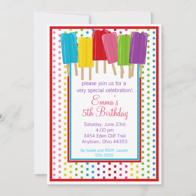 Invitations d'anniversaire pour les Pois et les ha (Devant)