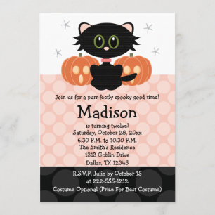 Invitations d'anniversaire pour l'Halloween en cha