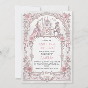 invitations d'anniversaire princesse et chevalier