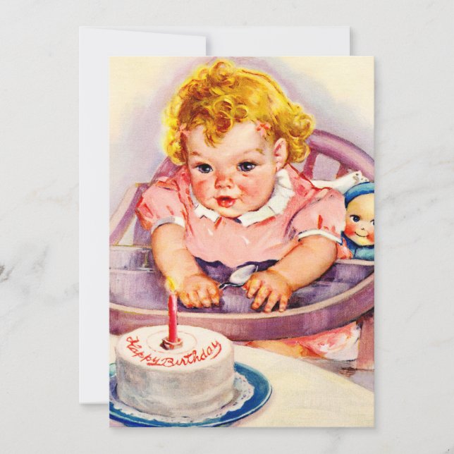 Invitations d'anniversaire vintage (Devant)