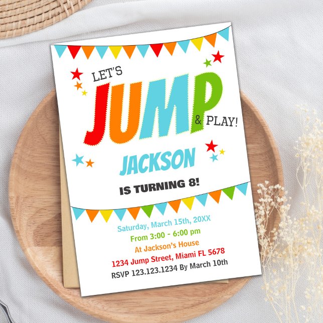 Invitations d'anniversaire White Jump (White Jump Birthday Invitations)