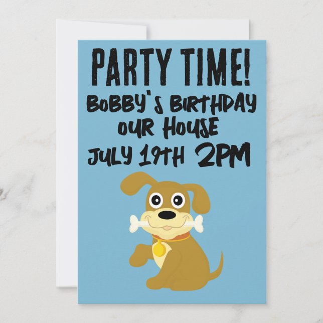 INVITATIONS D'ANNIVERSAIRES DE ENFANTS DU SCRIPT D (Devant)