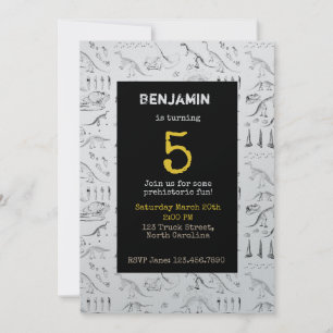 Invitations d'Anniversaires de enfants Motifs Dino