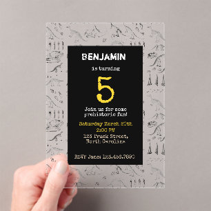 Invitations d'Anniversaires de enfants Motifs Dino