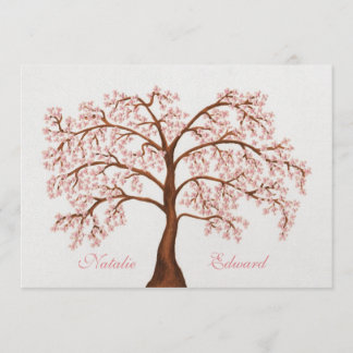 Invitations d'arbre de fleurs de cerisier de