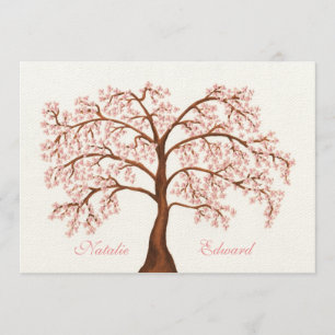 Invitations d'arbre de fleurs de cerisier de