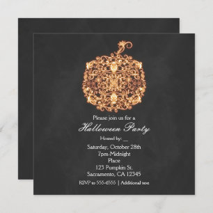 Invitations d'automne du Citrouille Filigree Orang
