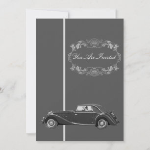 Invitations d'automobiles vintage - Noir et Blanc