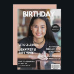Invitations de 17e anniversaire Girl Magazine Couv<br><div class="desc">Invitations pour 17e anniversaire pour sa photo de couverture de magazine</div>