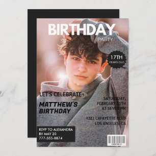 Invitations de 17e anniversaire pour lui Magazine 