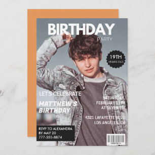 Invitations de 19e anniversaire pour lui Magazine 