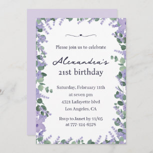 Invitations de 21e anniversaire Boho Floral Frame