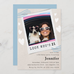 Invitations de 21e anniversaire Funny Photo Regard