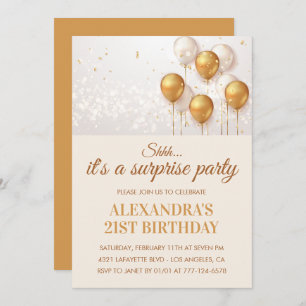 Invitations de 21e anniversaire Surprise party Gol