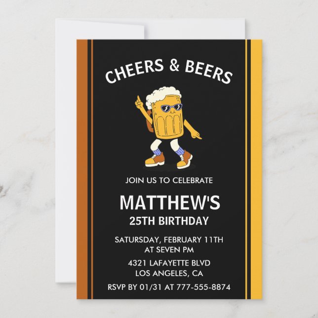 Invitations de 25e anniversaire Cheers and Beers F (Devant)