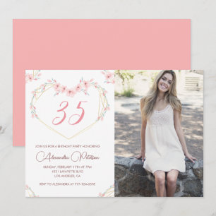 Invitations de 35e anniversaire Boho Floral Photo