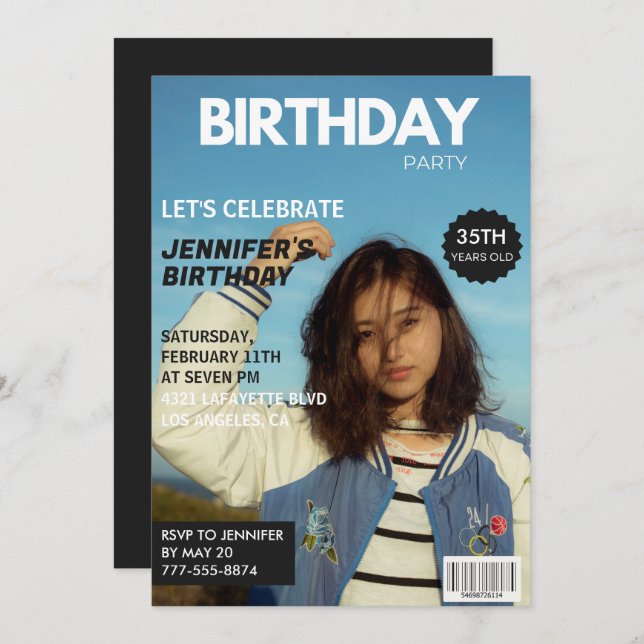 Invitations de 35e anniversaire Magazine Couvertur (Devant / Derrière)